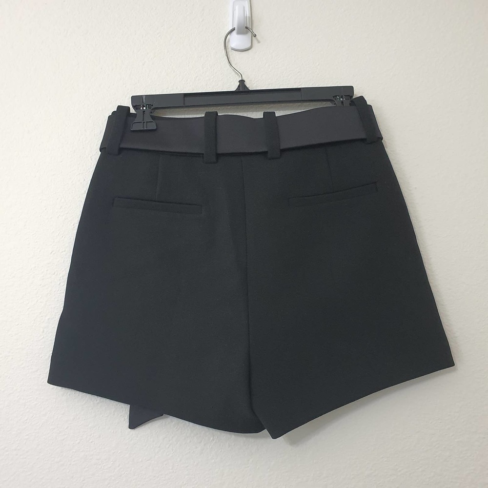 Maje Black Paris Belted Flat Front Shorts Women's Size M - Picture 5 of 11